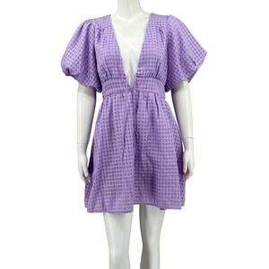 Hello Molly Dress Womens 10 Lilac Flowers For‎ You Mini Puff Sleeves Feminine